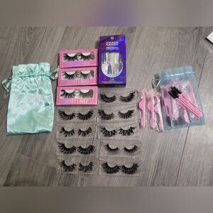 Lashes. False Eyelash Set with Accessories And Nails. All New!
